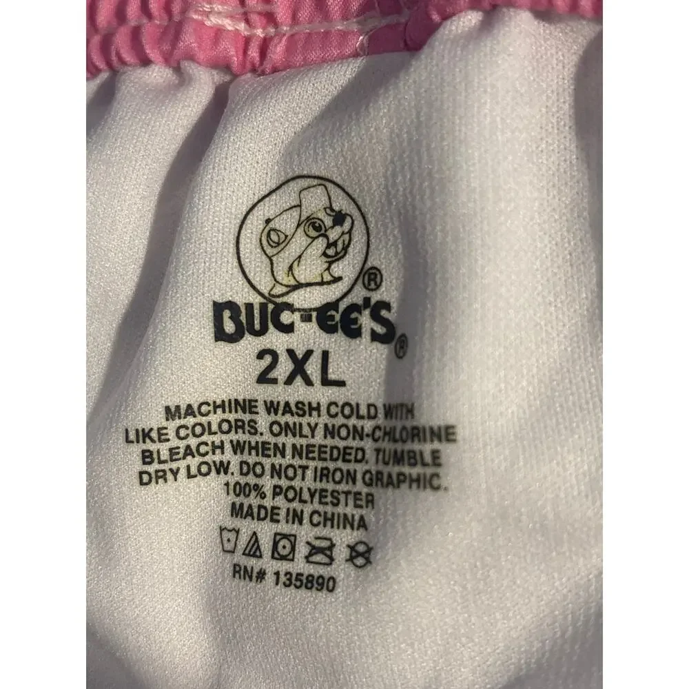 Buc-ee's Mens Pastel Swim Shorts 2XL Tie Waist Logo Beachy